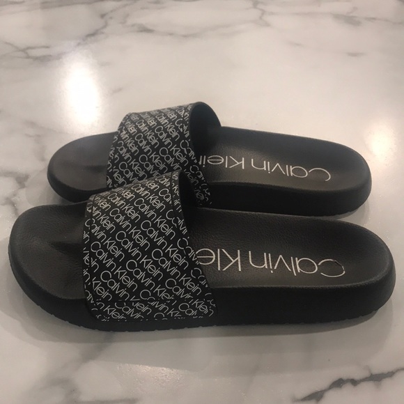 Calvin Klein Black and White Sandals - Picture 2 of 3